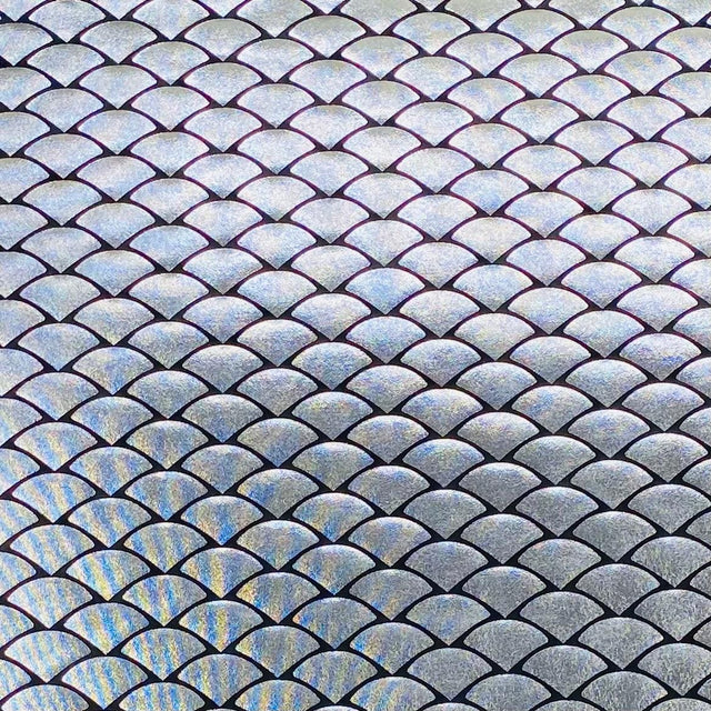 Pound A Metre 3 Metre 3 Metre Premium Mermaid Lycra Jersey 55" Wide  (Silver)