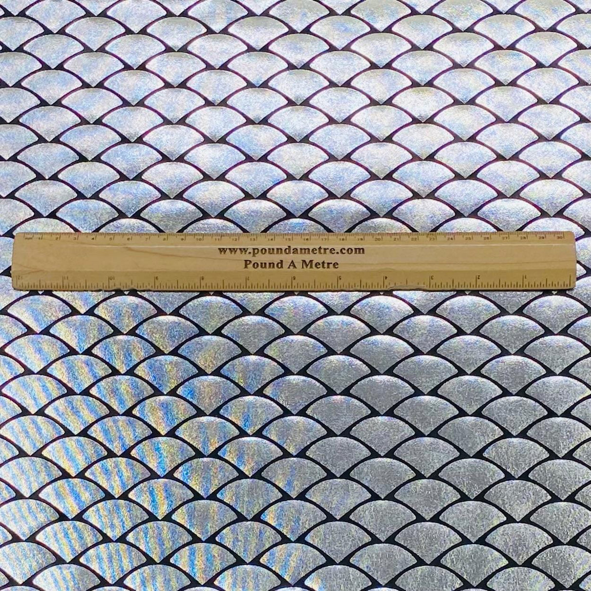 Pound A Metre 3 Metre 3 Metre Premium Mermaid Lycra Jersey 55" Wide  (Silver)