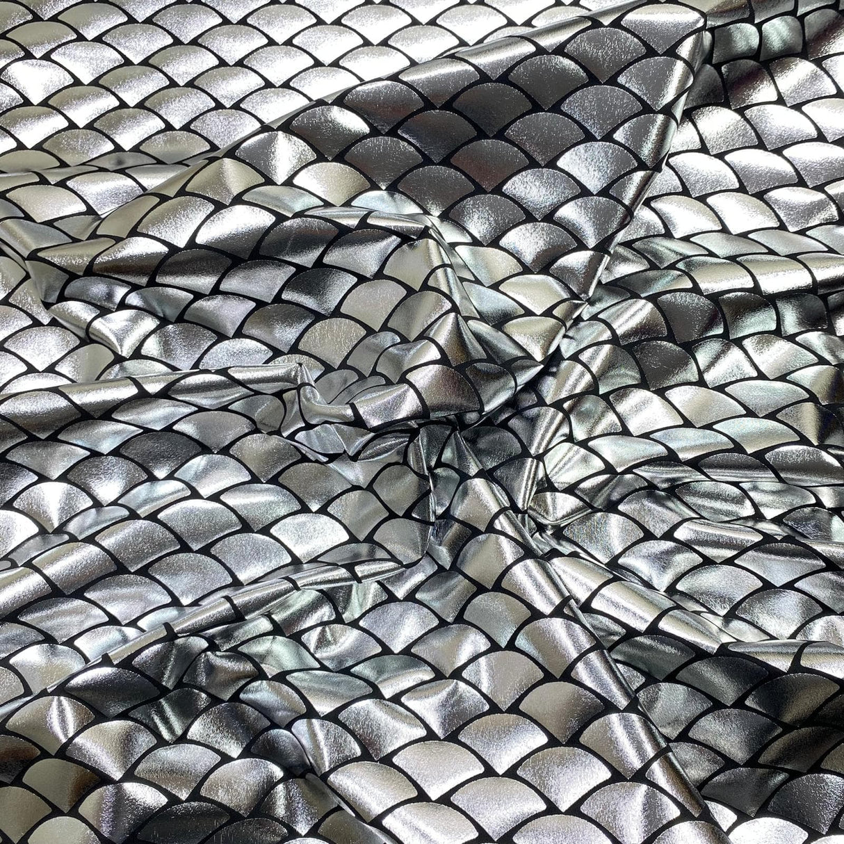 Pound A Metre 3 Metre 3 Metre Premium Mermaid Lycra Jersey 55" Wide  (Silver)