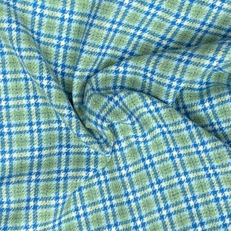 Pound A Metre 3 Metre Premium Poly Wool Fabric - 55"-  (Blue & Green)