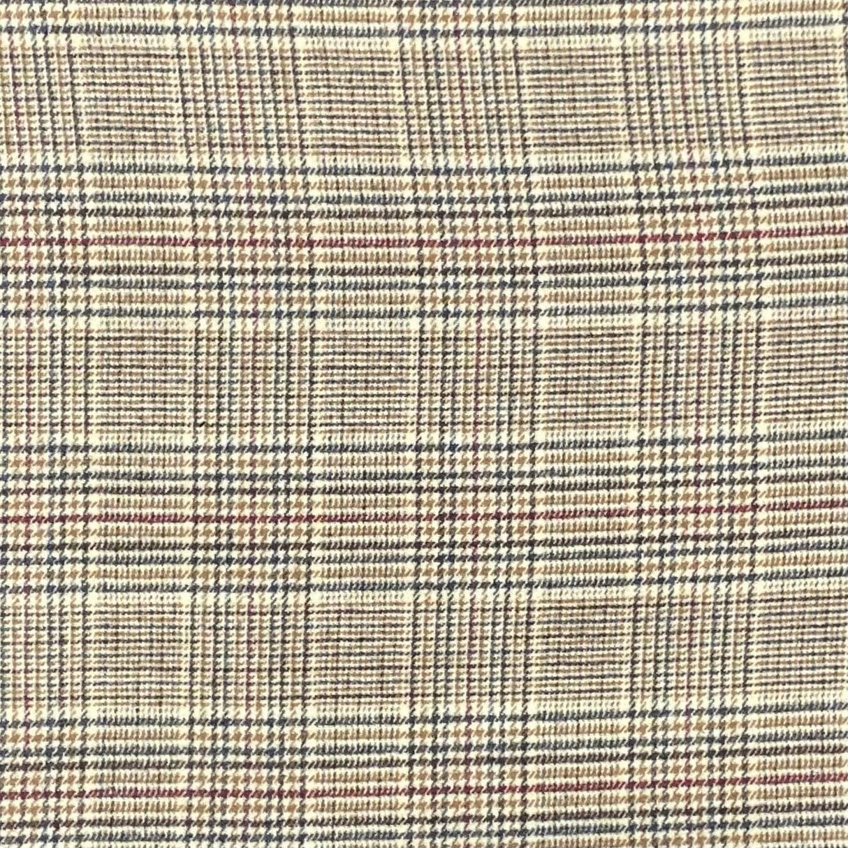Pound A Metre 3 Metre Premium Poly Wool Fabric - 55"-  (Brown Checks)
