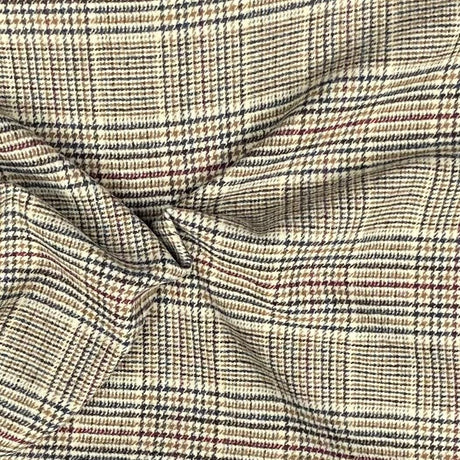 Pound A Metre 3 Metre Premium Poly Wool Fabric - 55"-  (Brown Checks)