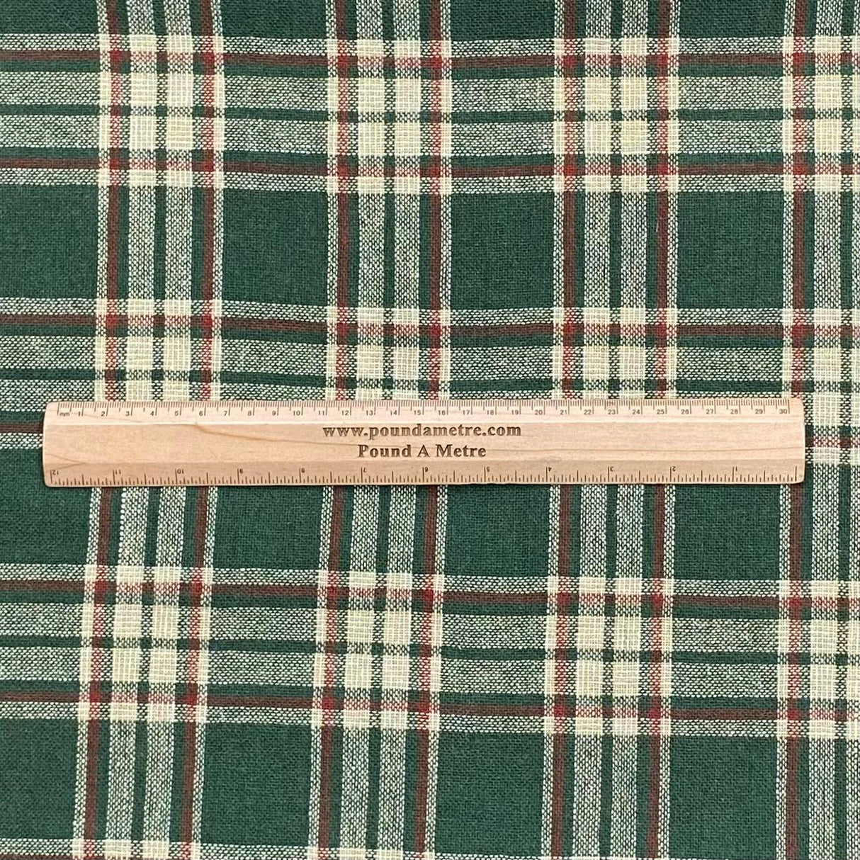 Pound A Metre 3 Metre Premium Poly Wool Fabric - 55"-  (Green, Beige & Red)