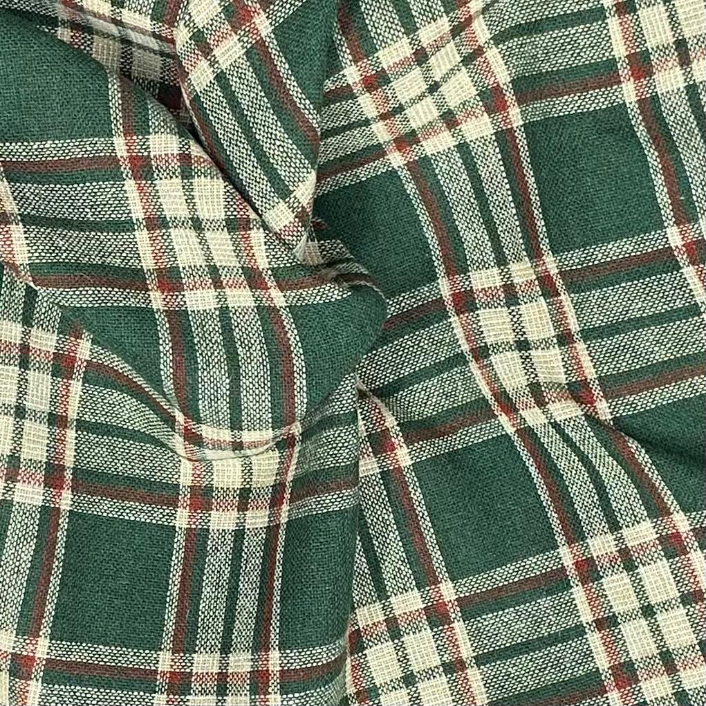 Pound A Metre 3 Metre Premium Poly Wool Fabric - 55"-  (Green, Beige & Red)
