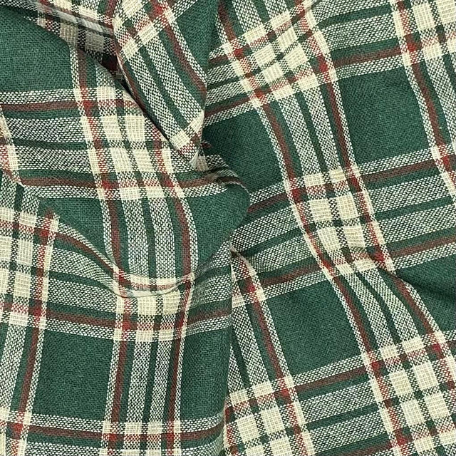 Pound A Metre 3 Metre Premium Poly Wool Fabric - 55"-  (Green, Beige & Red)