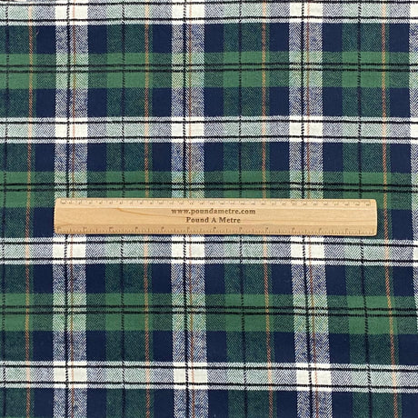 Pound A Metre 3 Metre Premium Poly Wool Fabric - 55"-  (Green, Blue & White)