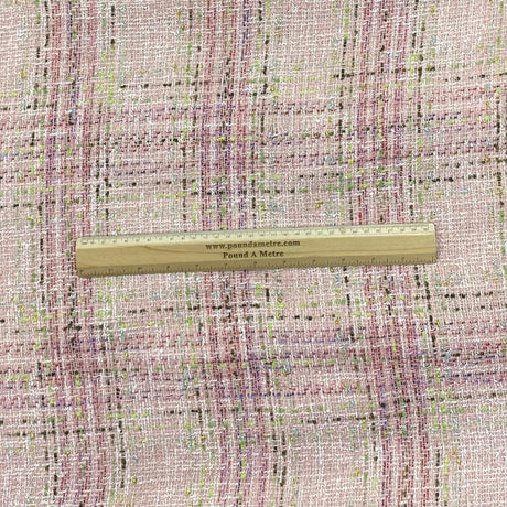 Pound A Metre 3 Metre Premium Poly Wool Fabric - 55"-  (Pink Checks)