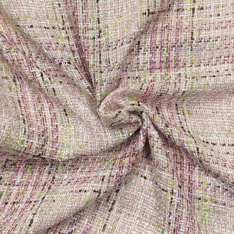 Pound A Metre 3 Metre Premium Poly Wool Fabric - 55"-  (Pink Checks)