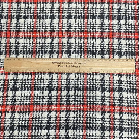 Pound A Metre 3 Metre Premium Poly Wool Fabric - 55"-  (Red Checks)