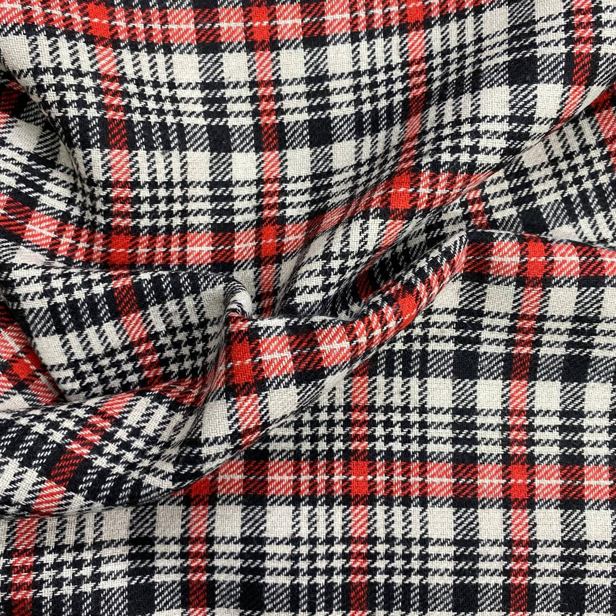 Pound A Metre 3 Metre Premium Poly Wool Fabric - 55"-  (Red Checks)