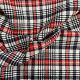 Pound A Metre 3 Metre Premium Poly Wool Fabric - 55"-  (Red Checks)