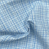 Pound A Metre 3 Metre Premium Poly Wool Fabric - 55"-  (Sky Blue Checks)