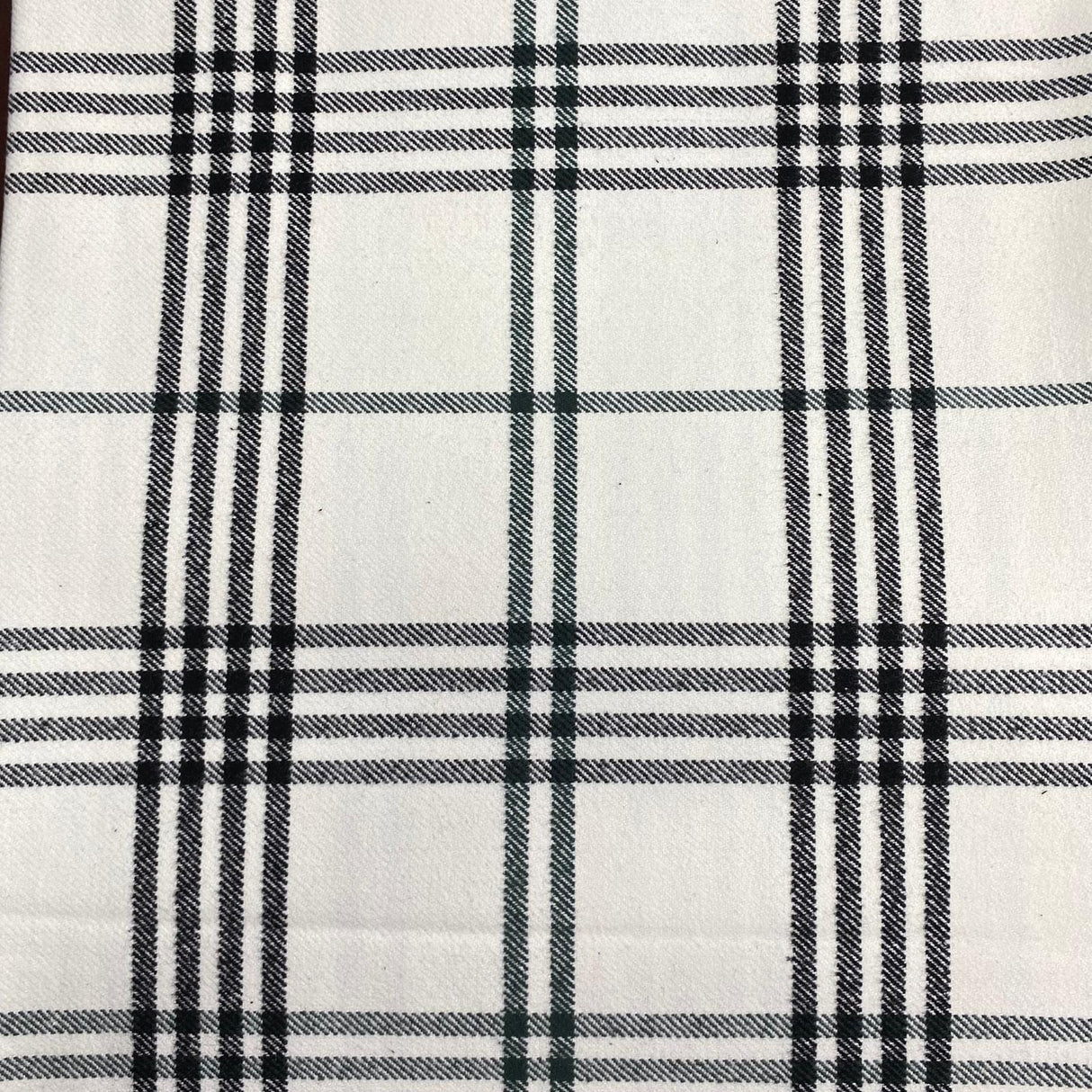 Pound A Metre 3 Metre Premium Poly Wool Fabric - 55"-  (White Checks)