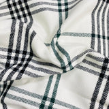 Pound A Metre 3 Metre Premium Poly Wool Fabric - 55"-  (White Checks)
