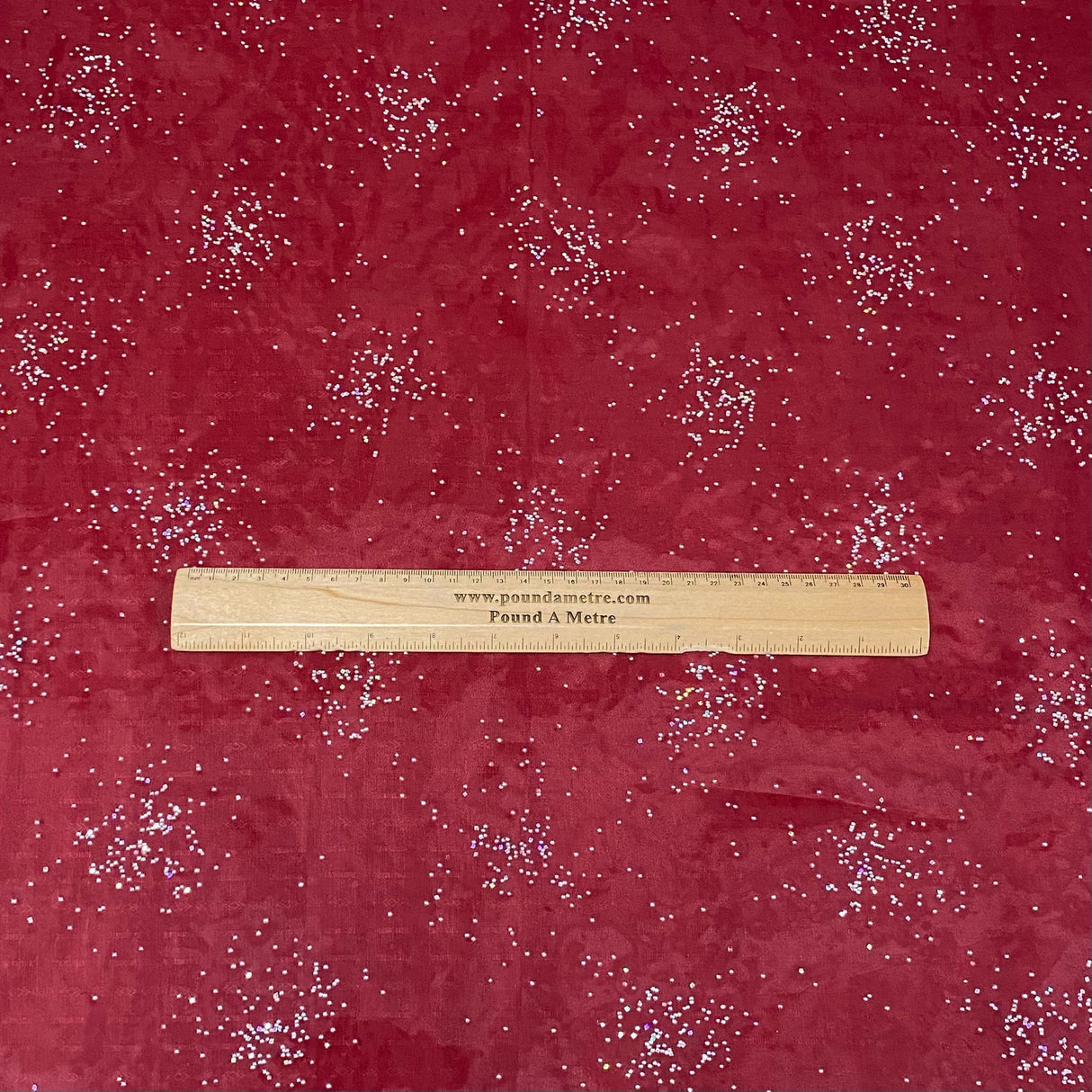 Pound A Metre 3 Metre 3 Metre Soft Diamante Organza -55" Wide (Maroon)