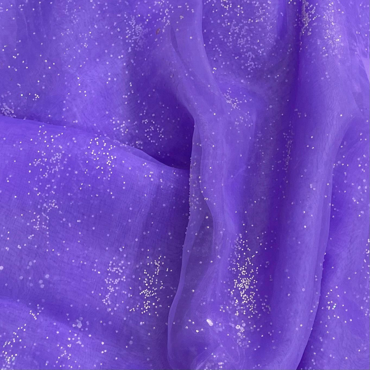 Pound A Metre 3 Metre 3 Metre Soft Diamante Organza -55" Wide (Purple)
