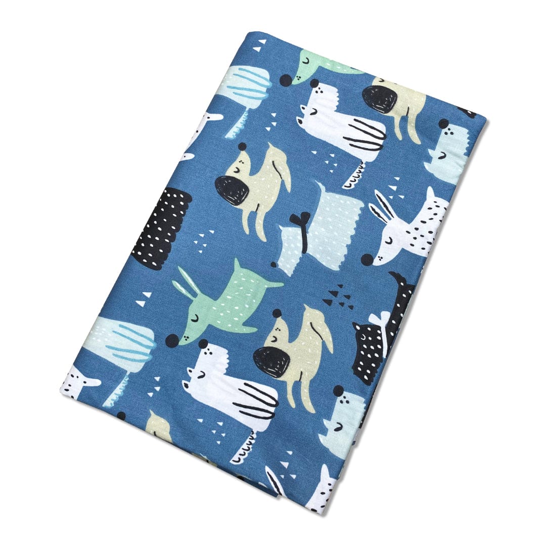 Pound A Metre 3 Metre 3 Metre Soft Printed Organic Cotton- 45" Wide (Blue Dogs)