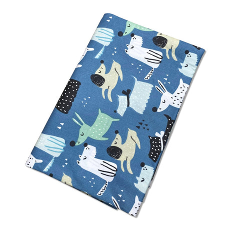 Pound A Metre 3 Metre 3 Metre Soft Printed Organic Cotton- 45" Wide (Blue Dogs)