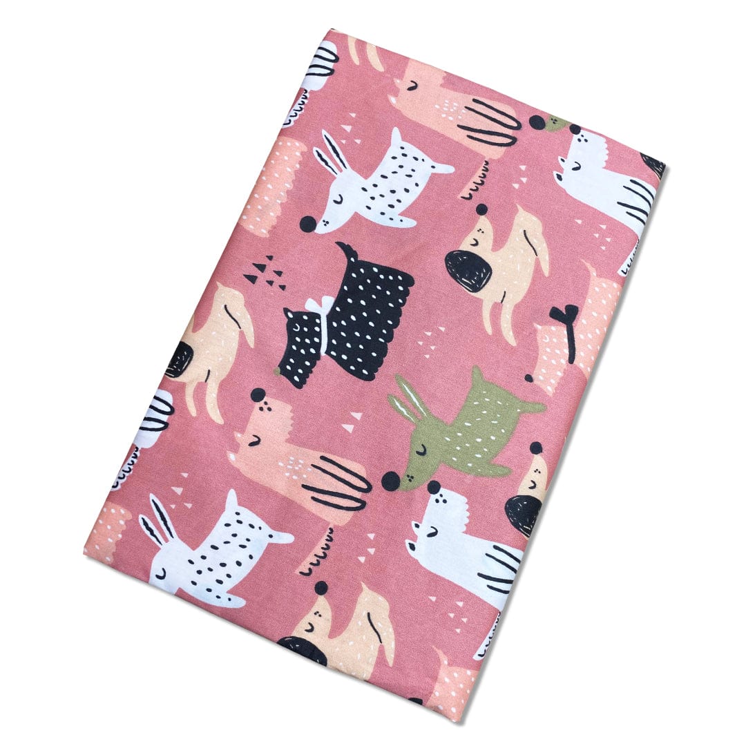 Pound A Metre 3 Metre 3 Metre Soft Printed Organic Cotton- 45" Wide (Mauve Dogs)