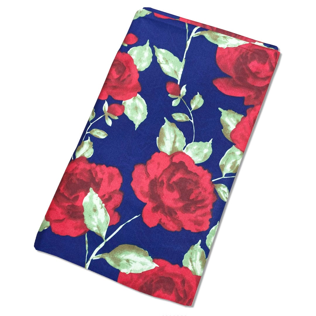 Pound A Metre 3 Metre 3 Metre Soft Printed Organic Cotton- 45" Wide (Navy Rose)