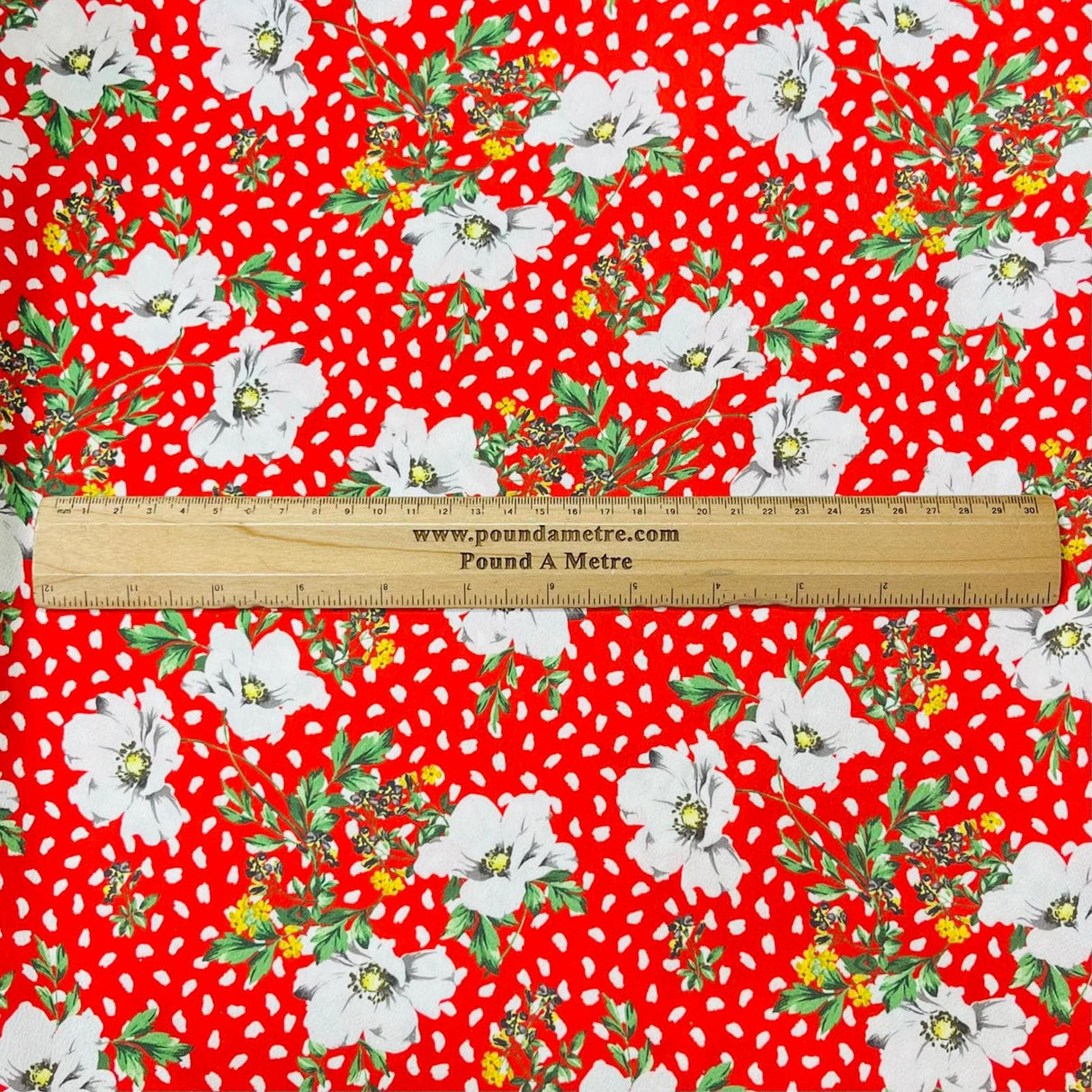 Pound A Metre 3 Metre Solara Crepe Fabric – 55" Wide (Red Tassel)