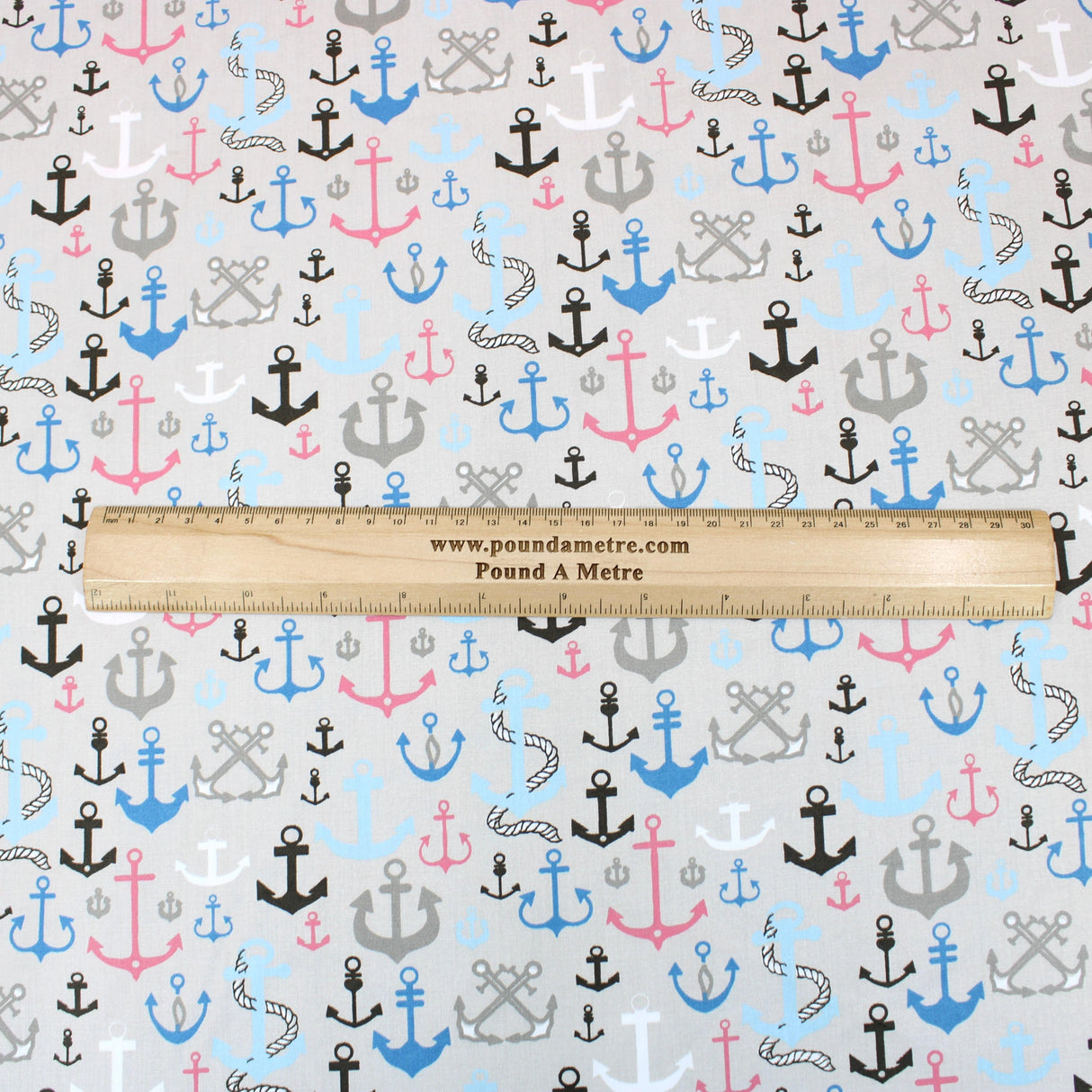 Pound A Metre 3 Metre 3 Metre Super Quality Smooth Organic Cotton - Anchor - 45" Light Grey (Black Friday Sale)