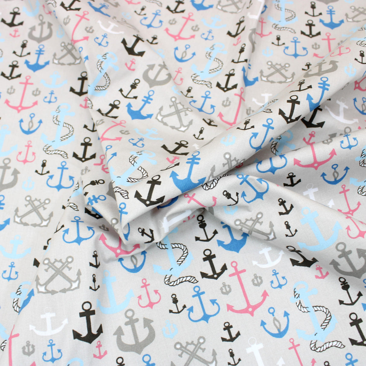 Pound A Metre 3 Metre 3 Metre Super Quality Smooth Organic Cotton - Anchor - 45" Light Grey (Black Friday Sale)