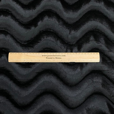 Pound A Metre 3 Metre Winter Wave-Effect Velvet - 55'' Wide (Black)