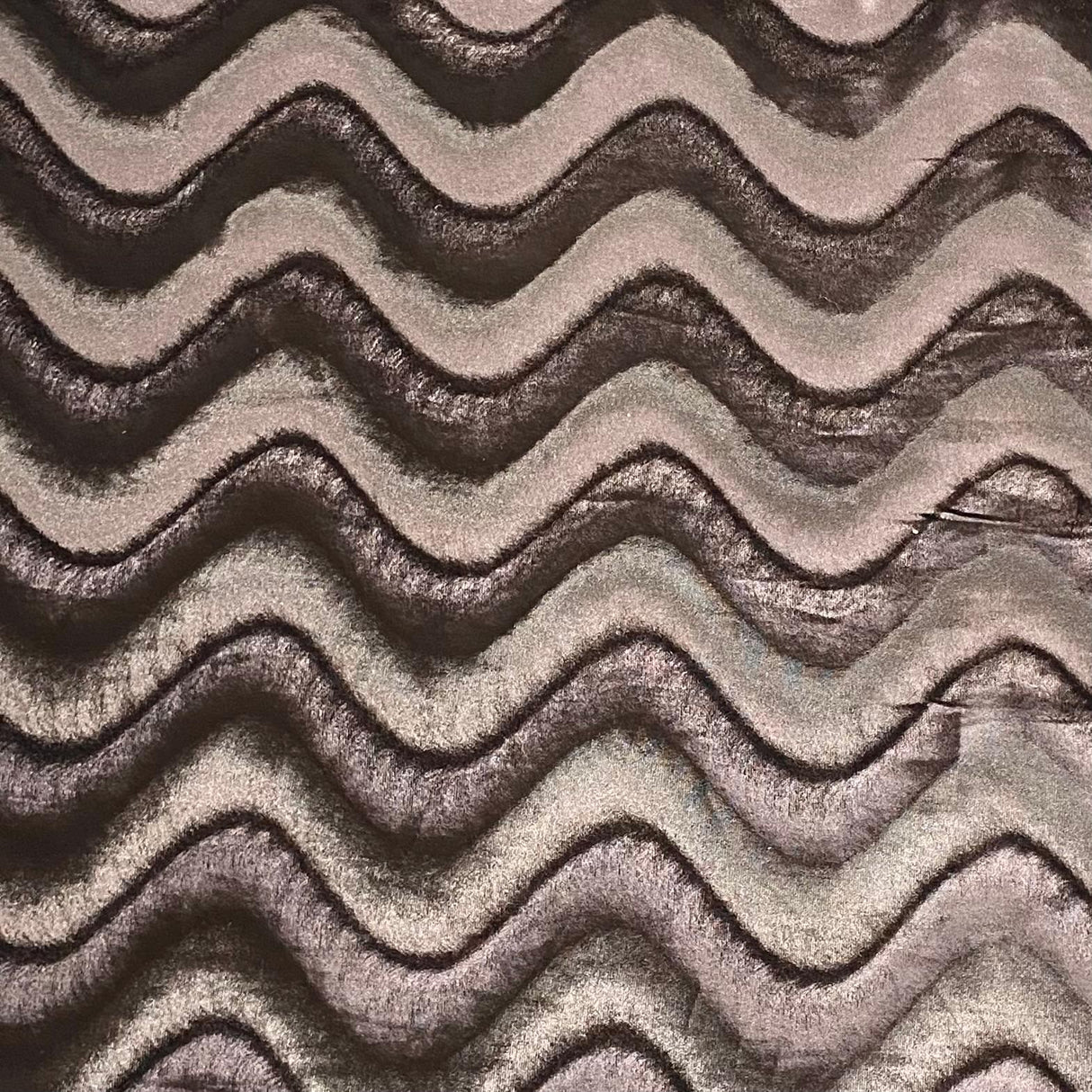 Pound A Metre 3 Metre Winter Wave-Effect Velvet - 55'' Wide (Brown)