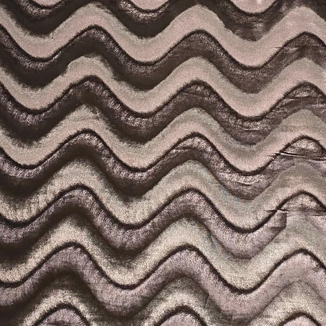 Pound A Metre 3 Metre Winter Wave-Effect Velvet - 55'' Wide (Brown)