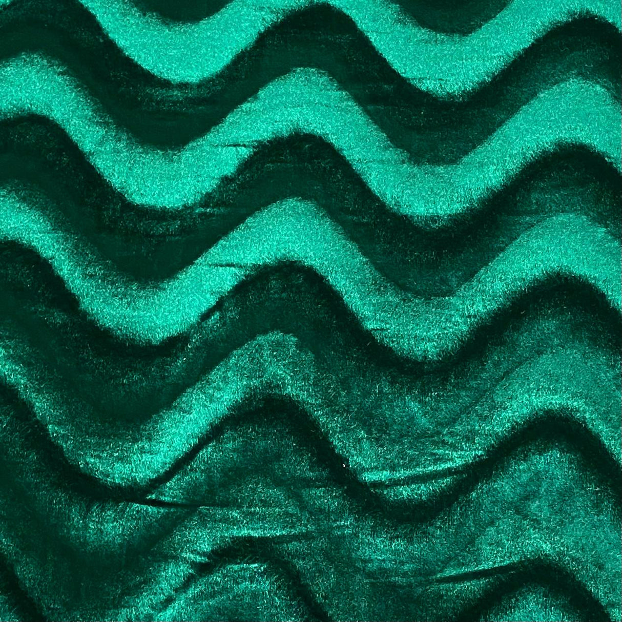 Pound A Metre 3 Metre Winter Wave-Effect Velvet - 55'' Wide (Green)