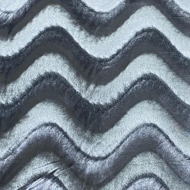 Pound A Metre 3 Metre Winter Wave-Effect Velvet - 55'' Wide (Grey)
