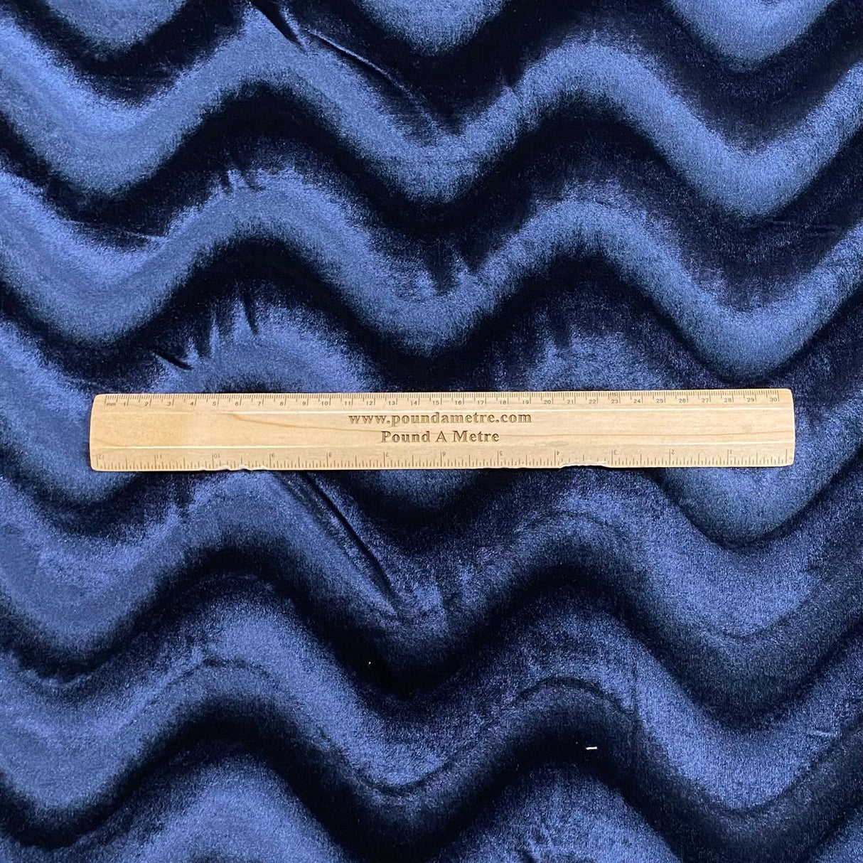 Pound A Metre 3 Metre Winter Wave-Effect Velvet - 55'' Wide (Navy)