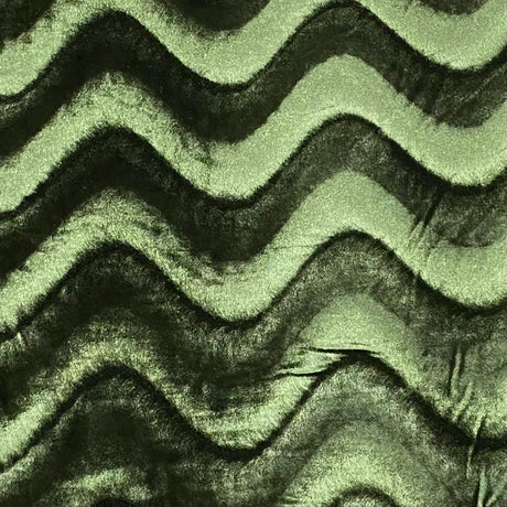 Pound A Metre 3 Metre Winter Wave-Effect Velvet - 55'' Wide (Olive)