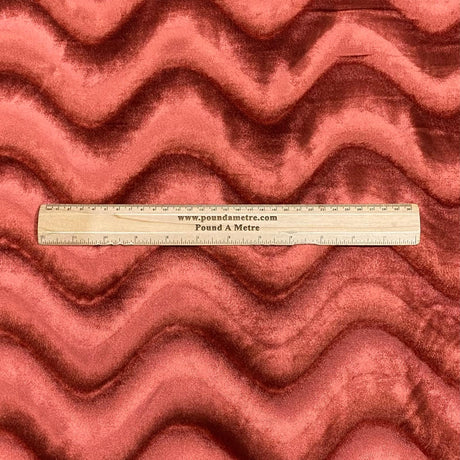 Pound A Metre 3 Metre Winter Wave-Effect Velvet - 55'' Wide (Rust)
