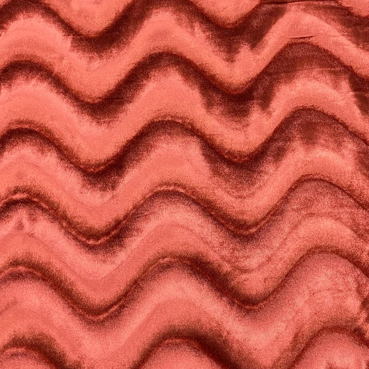 Pound A Metre 3 Metre Winter Wave-Effect Velvet - 55'' Wide (Rust)