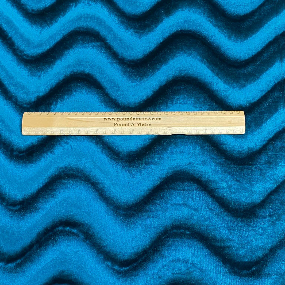 Pound A Metre 3 Metre Winter Wave-Effect Velvet - 55'' Wide (Teal)
