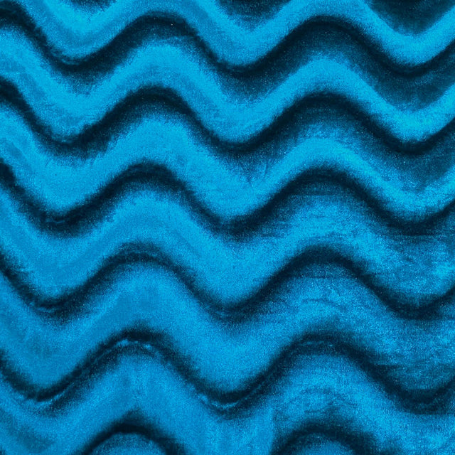 Pound A Metre 3 Metre Winter Wave-Effect Velvet - 55'' Wide (Teal)