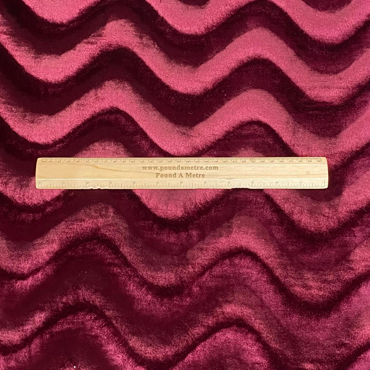 Pound A Metre 3 Metre Winter Wave-Effect Velvet - 55'' Wide (Wine)