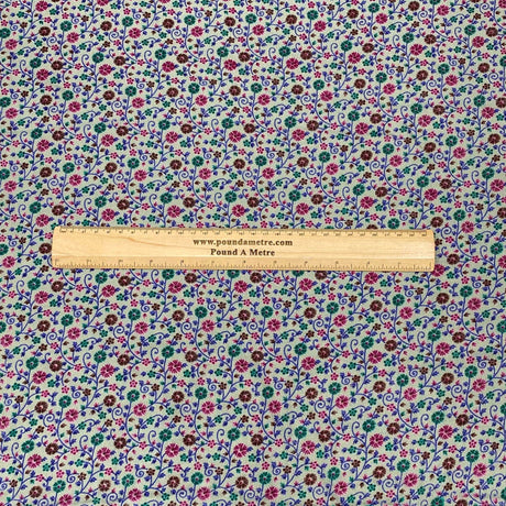 Pound A Metre 3 Metres 3 Metres Alpine Cashmere Effect Fabric- 45" Wide (Grey Floral)