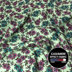3 Metres Alpine Cashmere Effect Fabric- 45" Wide (Pastel Green Floral) - Pound A Metre