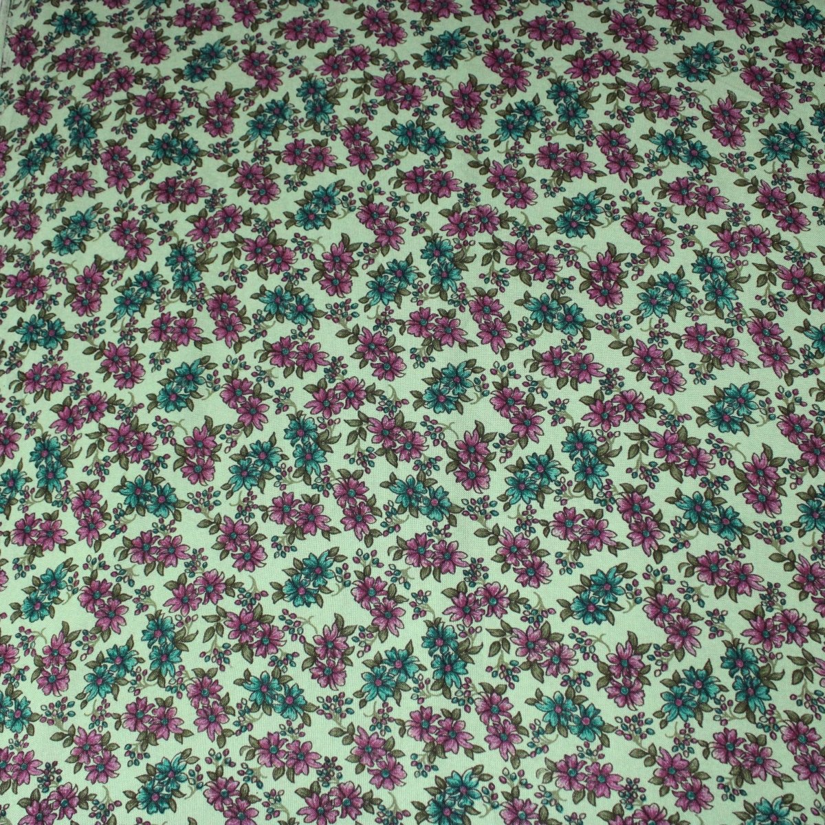 3 Metres Alpine Cashmere Effect Fabric- 45" Wide (Pastel Green Floral) - Pound A Metre