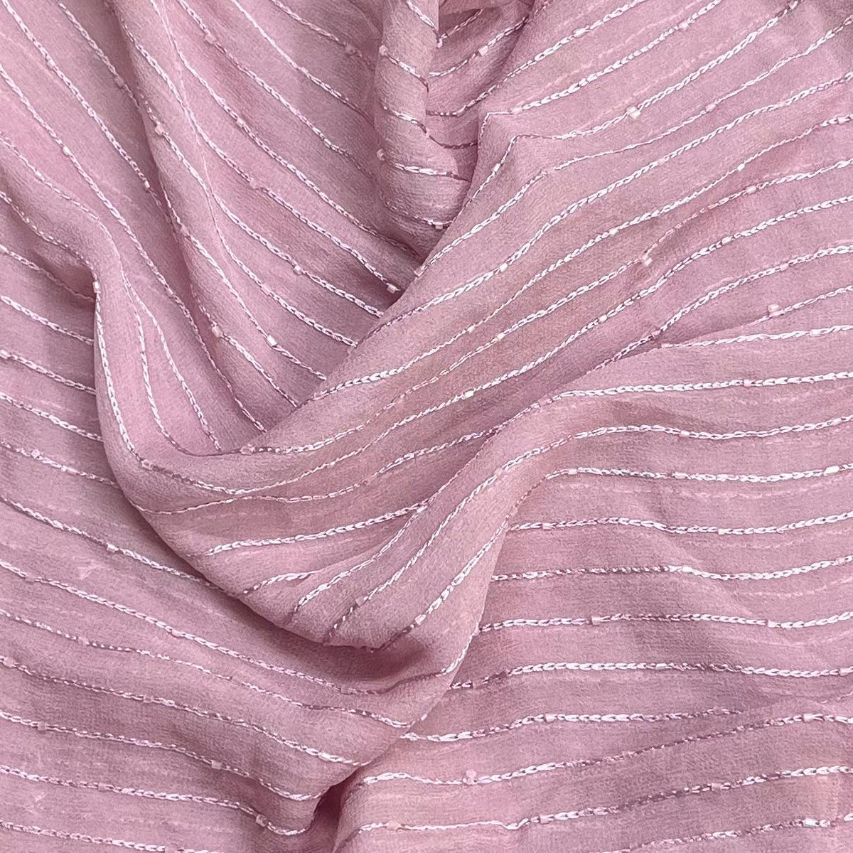 Pound A Metre 3 Metres Beautiful Beaded Chiffon – 45" Wide (Mauve)