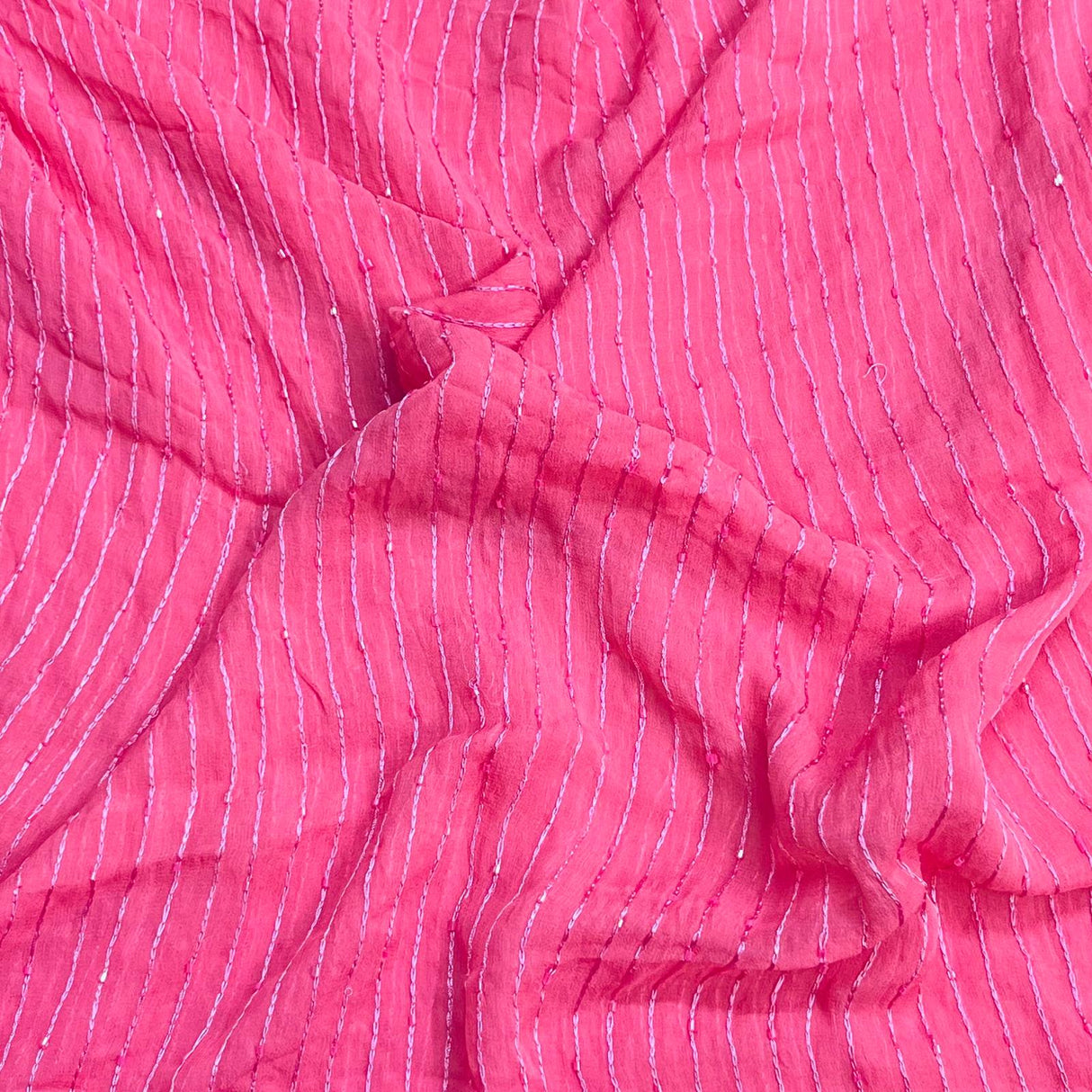 Pound A Metre 3 Metres Beautiful Beaded Chiffon – 45" Wide (Pink)