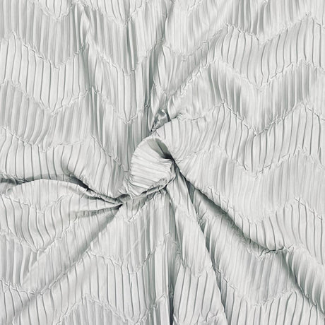 Pound A Metre 3 Metres Beautiful Crinkle Zigzag Jersey Fabric – 55" Wide (Silver)