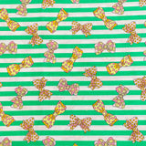 Pound A Metre 3 Metres 3 Metres Beautiful Digitally Printed 100% Cotton- 45" Wide (Green Bows)