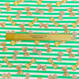 Pound A Metre 3 Metres 3 Metres Beautiful Digitally Printed 100% Cotton- 45" Wide (Green Bows)