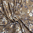Pound A Metre 3 Metres Beautiful Heavyweight Printed Ribbed Jersey 55" Wide (Brown Flower)