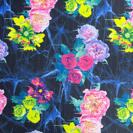Pound A Metre 3 Metres Beautiful Heavyweight Printed Ribbed Jersey 55" Wide (Paint Splash)