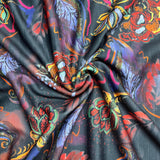 Pound A Metre 3 Metres Beautiful Heavyweight Printed Ribbed Jersey 55" Wide (Paisley)